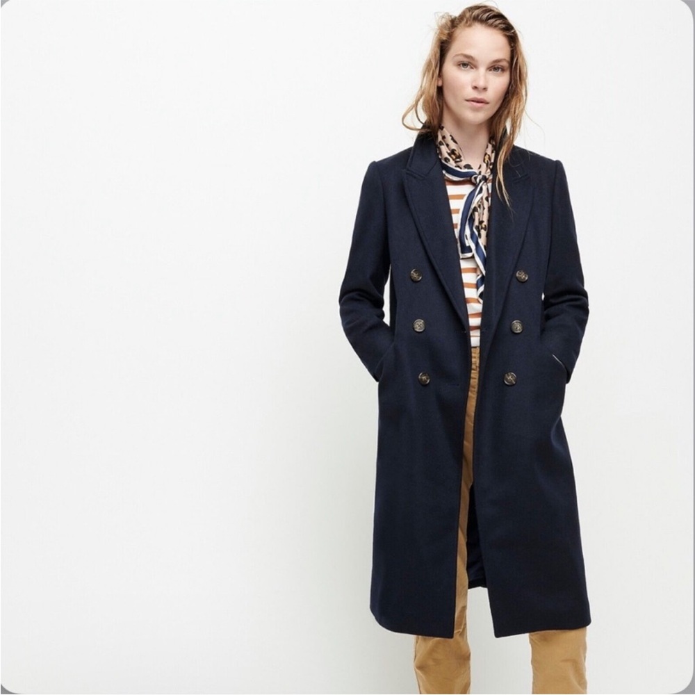 $398 J.Crew DOUBLE-BREASTED TOPCOAT IN
WOOL CASHMERE Black - Picture 3 of 15